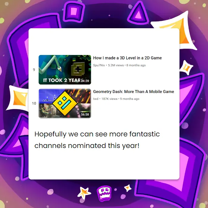 Videos to nominate for best video, part 3.